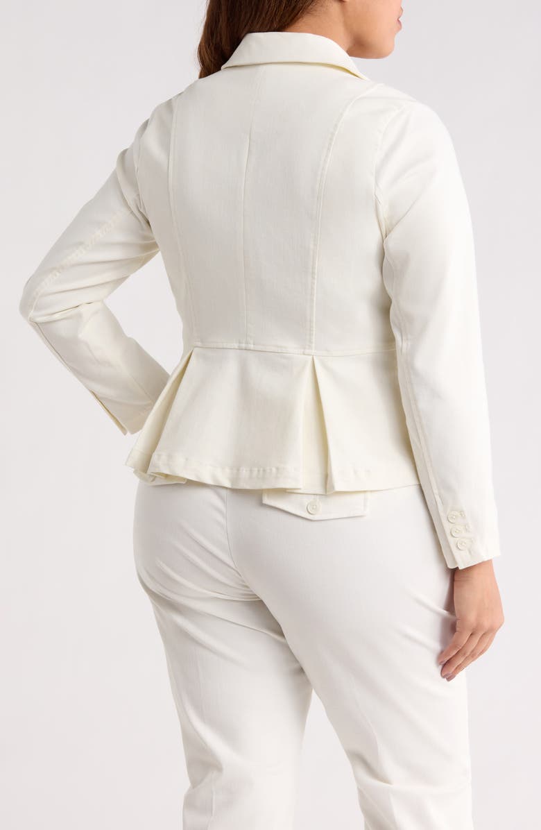 Liverpool Los Angeles Peplum Cotton Blend Blazer, Alternate, color, Whipped Cream