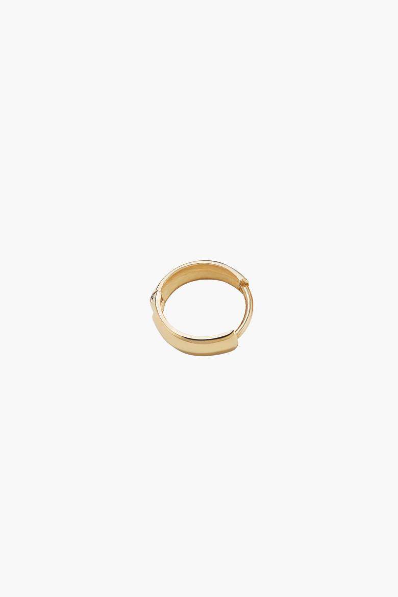 Single Bold Huggie Hoop, Alternate, color, Yellow Gold