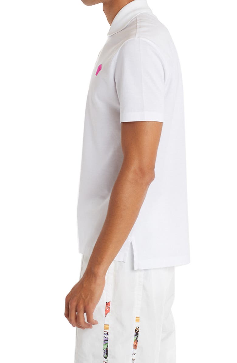 Versace Medusa Appliqué Cotton Polo Shirt, Alternate, color, 