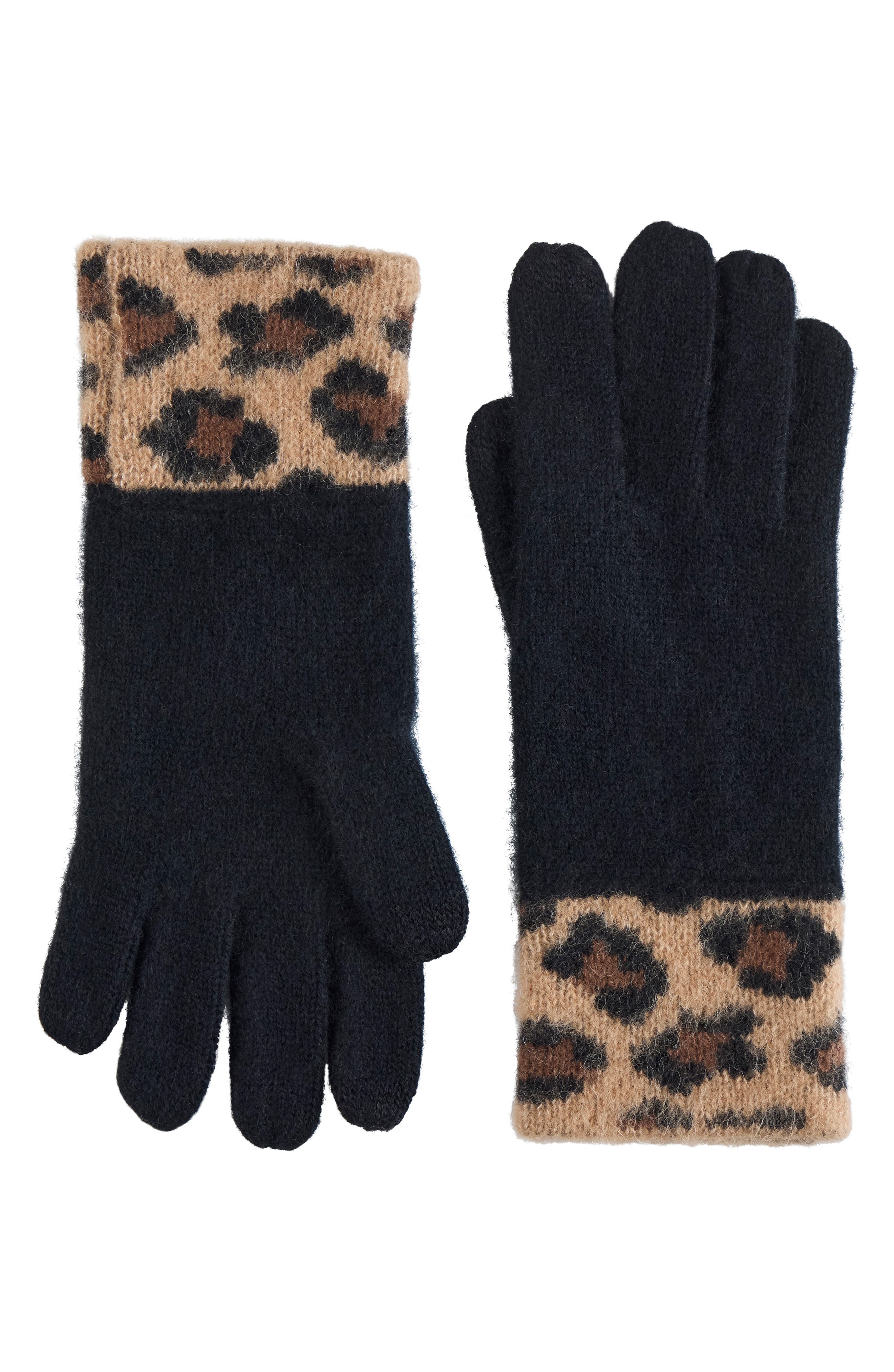 Bruno Magli Cashmere Leopard Gloves