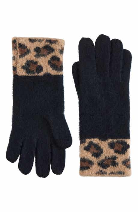 Bruno Magli Cashmere Leopard Gloves