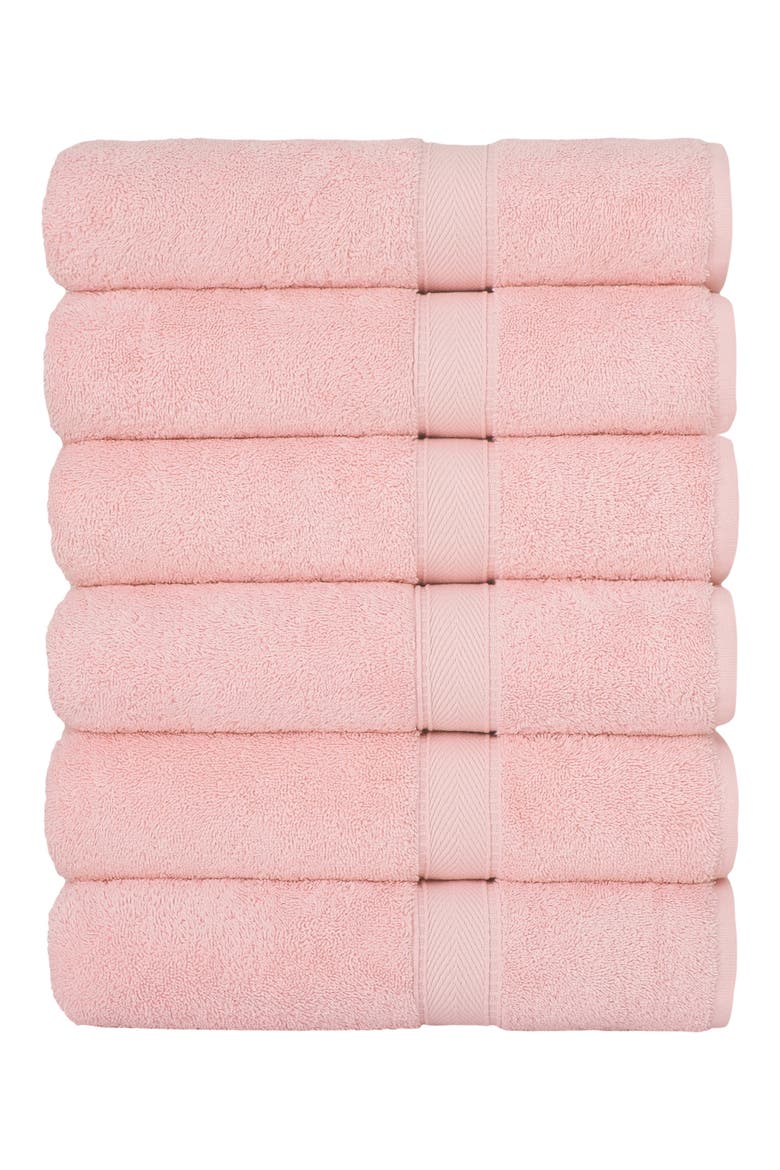 100% Turkish Cotton Sinemis Terry Washcloths - Set of 6 or 12, Main, color, PINK