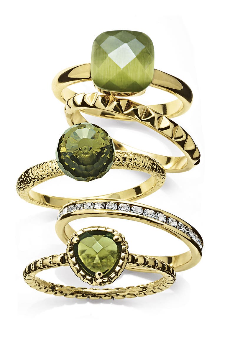 Multi Stone Stackable Rings, Alternate, color, GREEN MLTI/GLD