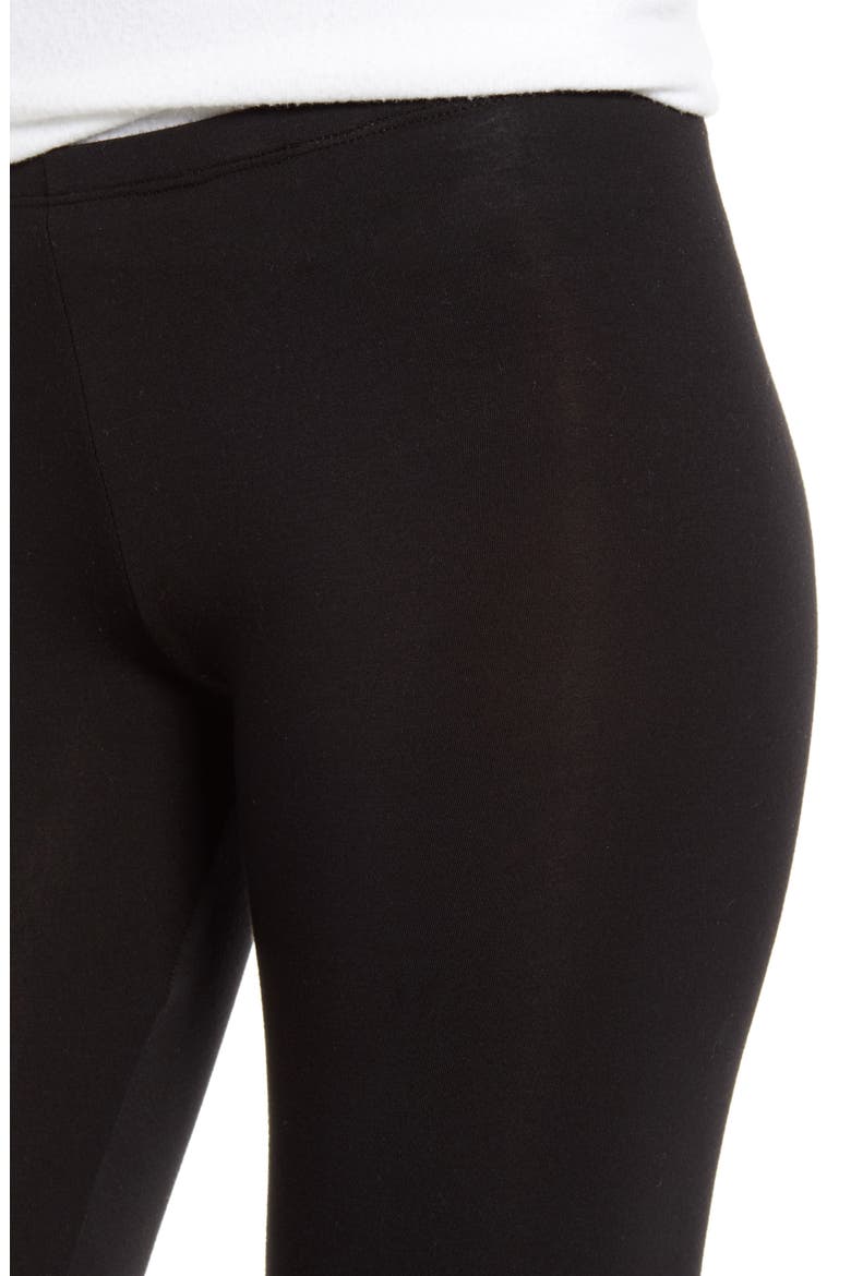 Stretch Cotton Leggings, Alternate, color, BLACK