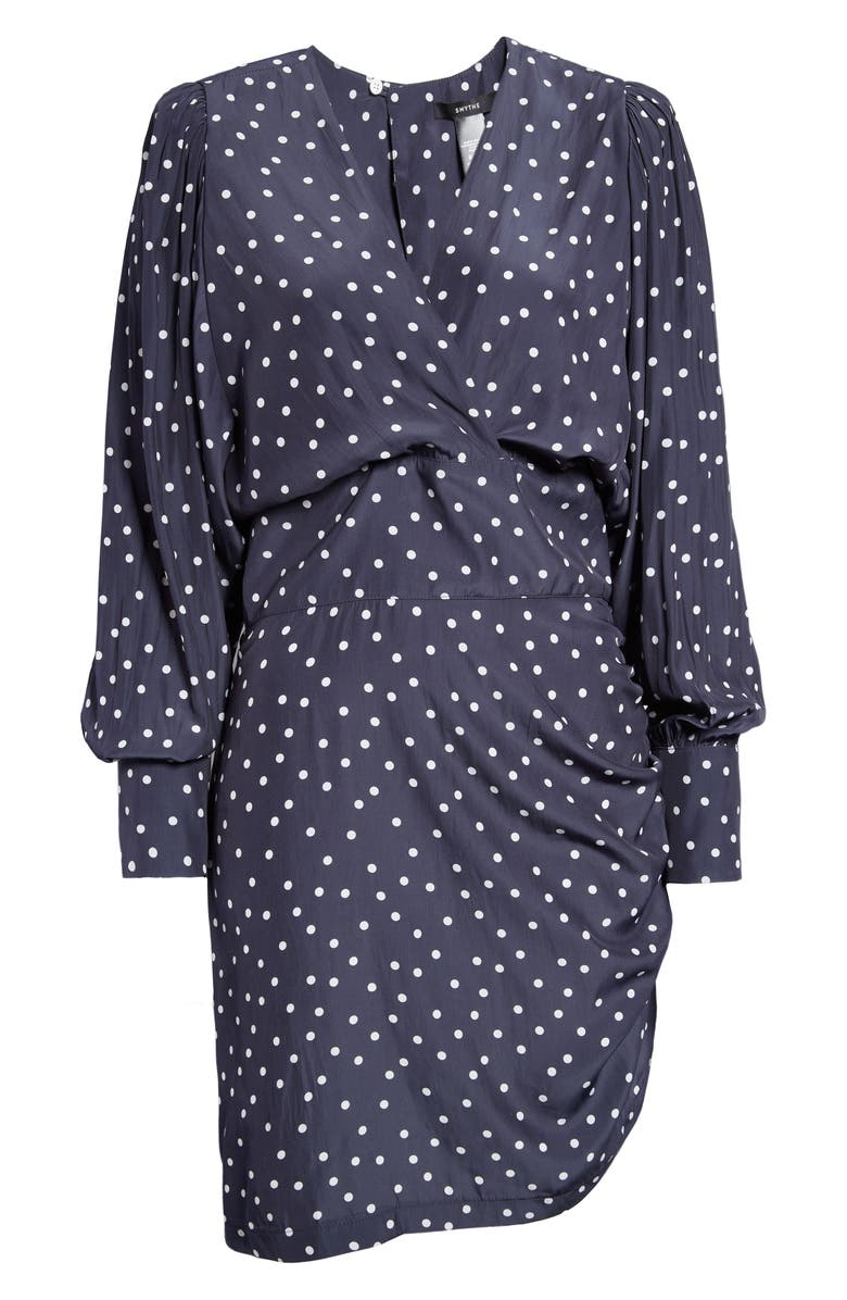 Smythe Asymmetric Drape Long Sleeve Minidress, Alternate, color, 