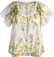 Alice + Olivia Odette Flutter Sleeve Top