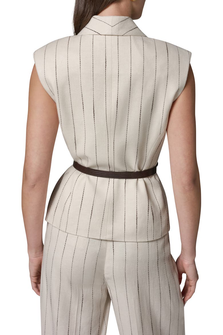 Sleeveless Belted Vest, Alternate, color, FLAX/ CANYO