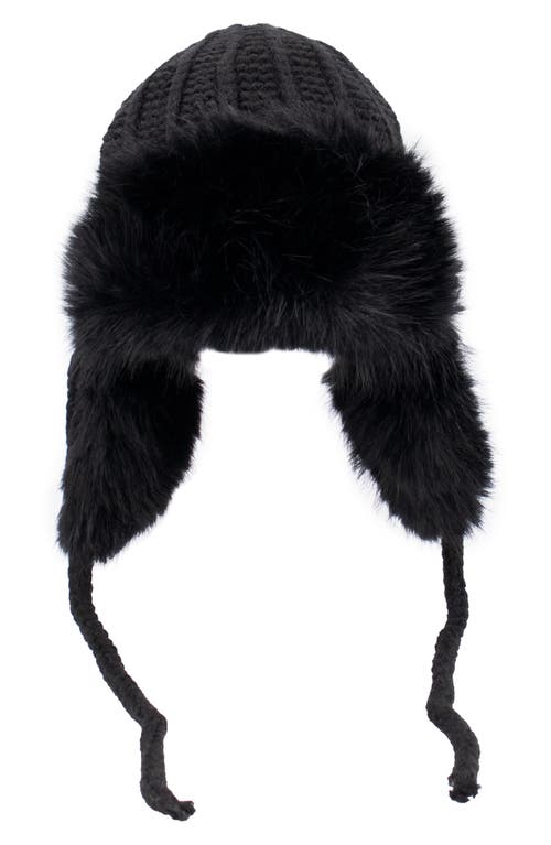 Surell Faux Fur Trapper Cap In Black