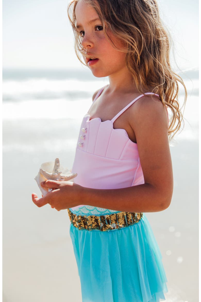 Kids' Sea Princess Tulle Skirt, Alternate, color, AQUA CRYSTAL