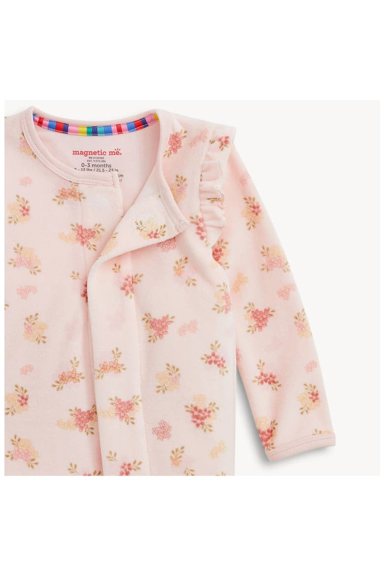 Kids' Floral Velour Footie, Alternate, color, FLOWER GIRL