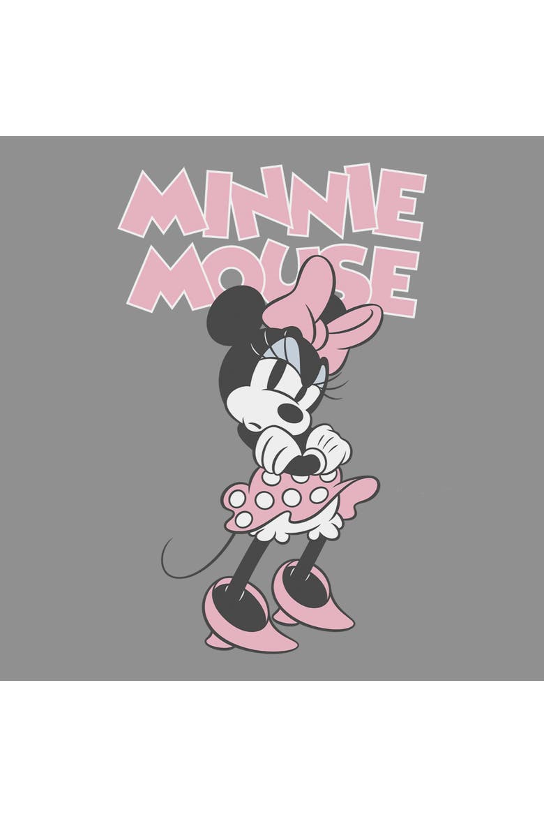 Junior's Minnie Mouse Sassy Attitude Pose  Sweatshirt, Alternate, color, Heather Gray