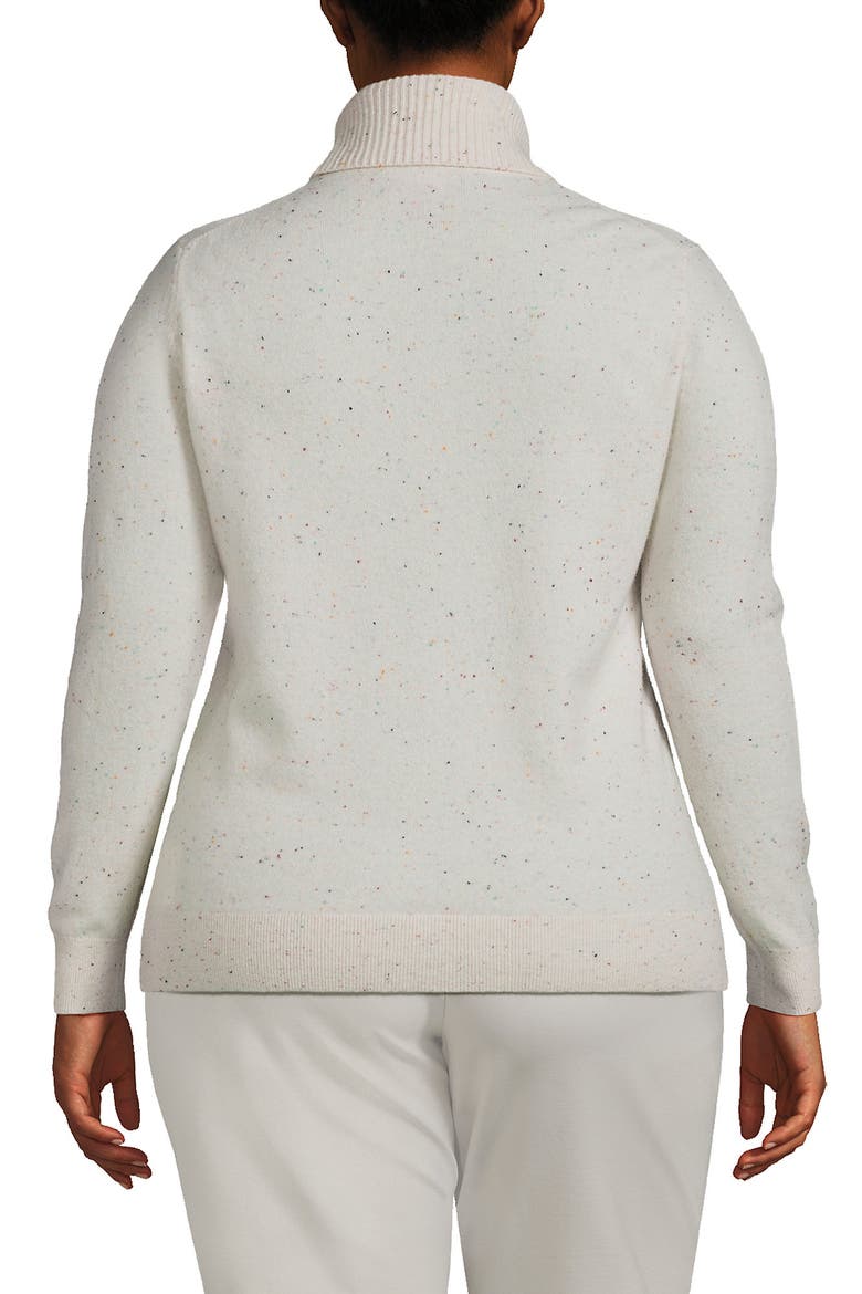 Cashmere Turtleneck Sweater, Alternate, color, Fresh Ivory Rainbow Donegal