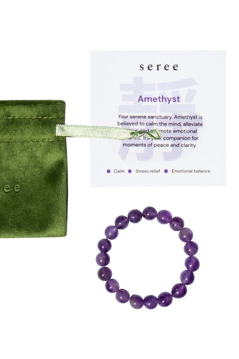 Manifest Collection Calm Purple Crystal Beaded Bracelet