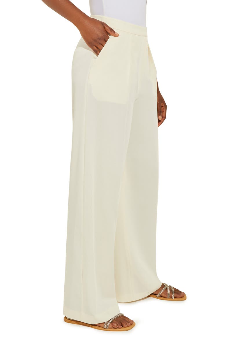 Pleat Front Wide Leg Pants, Alternate, color, WHITE
