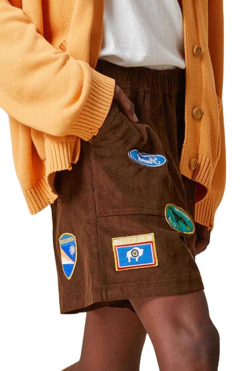 FOUND Multipatch Cotton Corduroy Shorts, Alternate, color, 