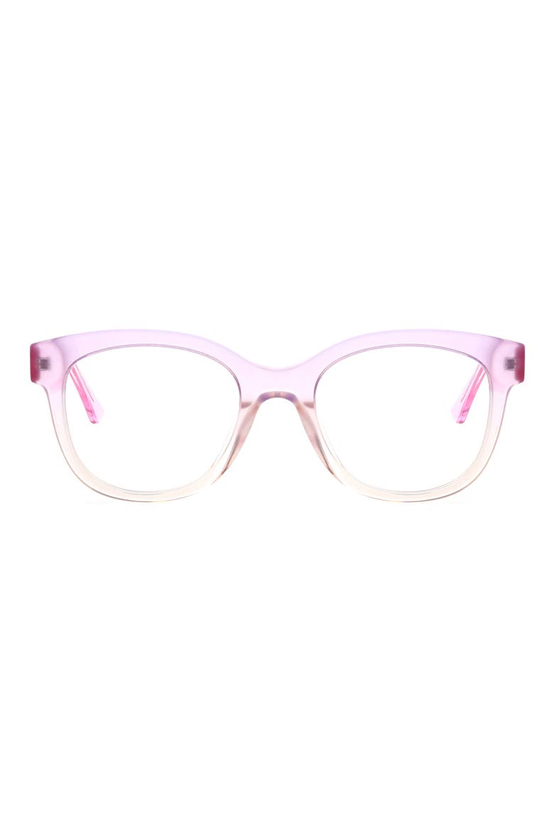 49mm Square Reading Glasses, Main, color, LIGHT PURPLE TO CLEAR OMBRE