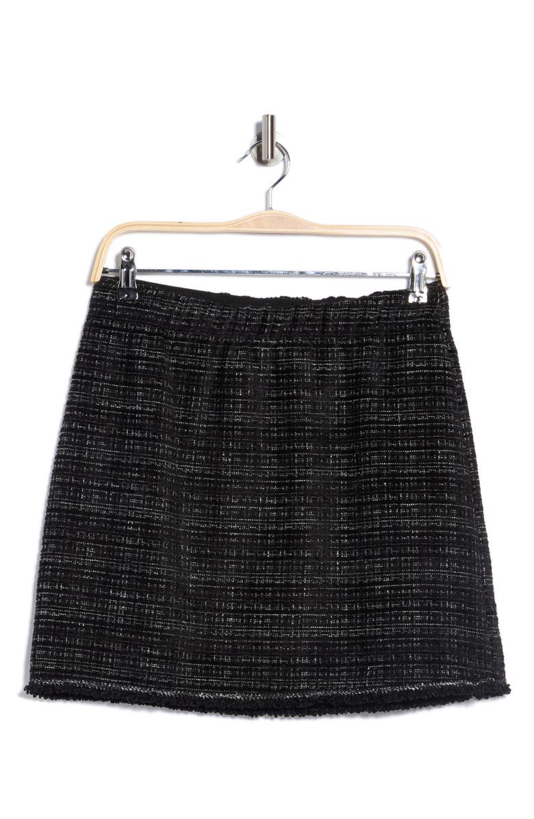 MAX STUDIO Bouclé Miniskirt, Alternate, color, Black / Ivory