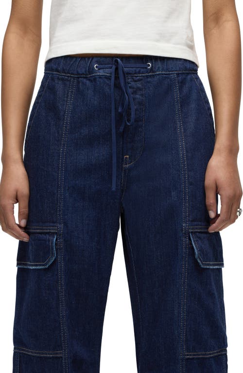 Hudson Jeans Drawcord Wide Leg Cargo Parachute Jeans In Blue