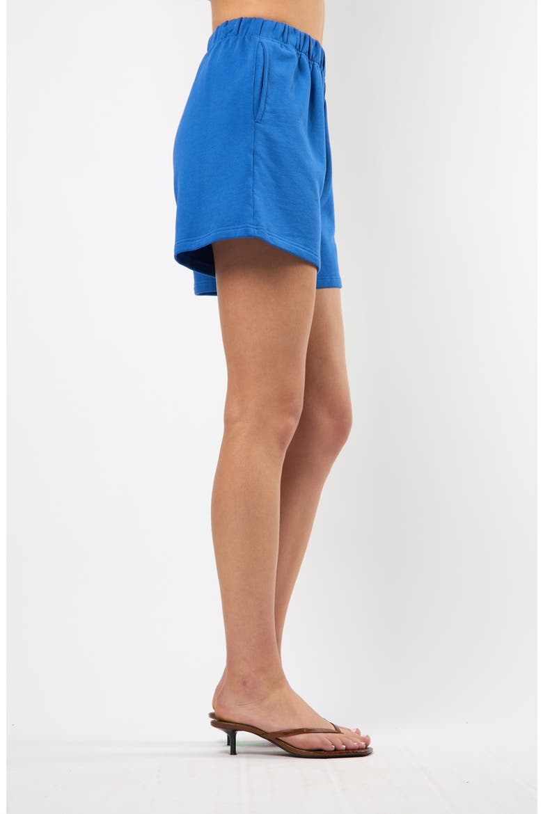 The Lakeside Set Cotton Graphic Sweat Shorts, Alternate, color, BLUE
