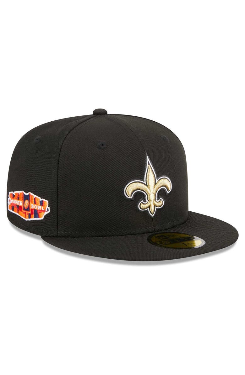 New Era Men's New Era Black New Orleans Saints Main Patch 59FIFTY Fitted Hat, Main, color, Black