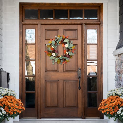 Northlight Pumpkin Pinecone And Gourd Artificial Fall Harvest Wreath In Multi