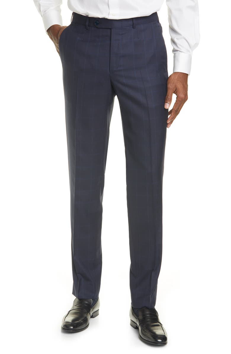 ZEGNA Ermenegildo Zegna Milano Trofeo Classic Fit Windowpane Wool & Silk Suit, Alternate, color, 
