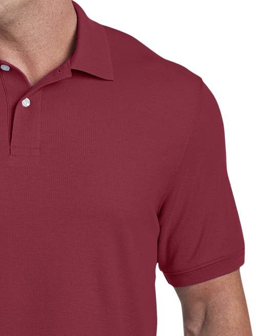 Harbor Bay By Dxl Big & Tall Piqué Polo Shirt In Burgundy