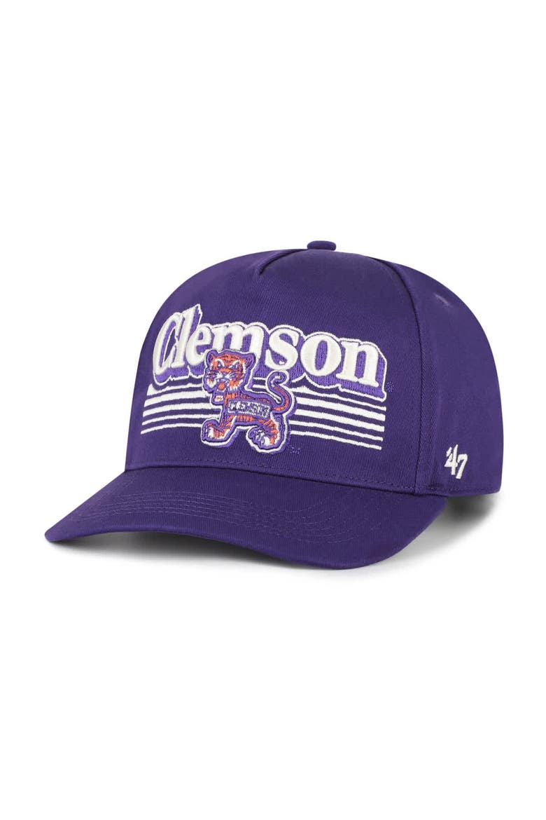 Men's '47  Purple Clemson Tigers Script Fade Hitch Adjustable Hat, Main, color, Purple