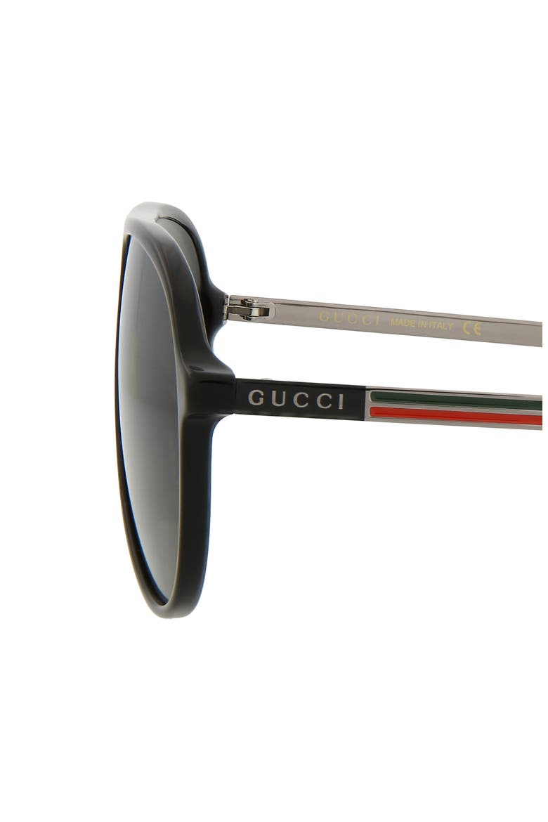 61mm Aviator Sunglasses, Alternate, color, BLACK RUTHENIUM GREY