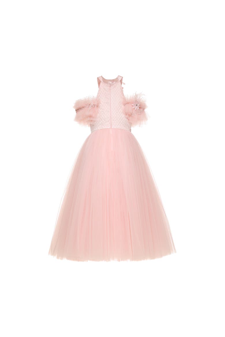 Freya Lace Embellished Tulle Gown, Alternate, color, pink