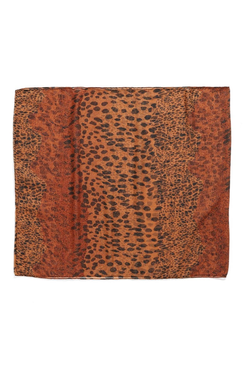 Mixed Leopard Print Infinity Scarf, Alternate, color, BROWN