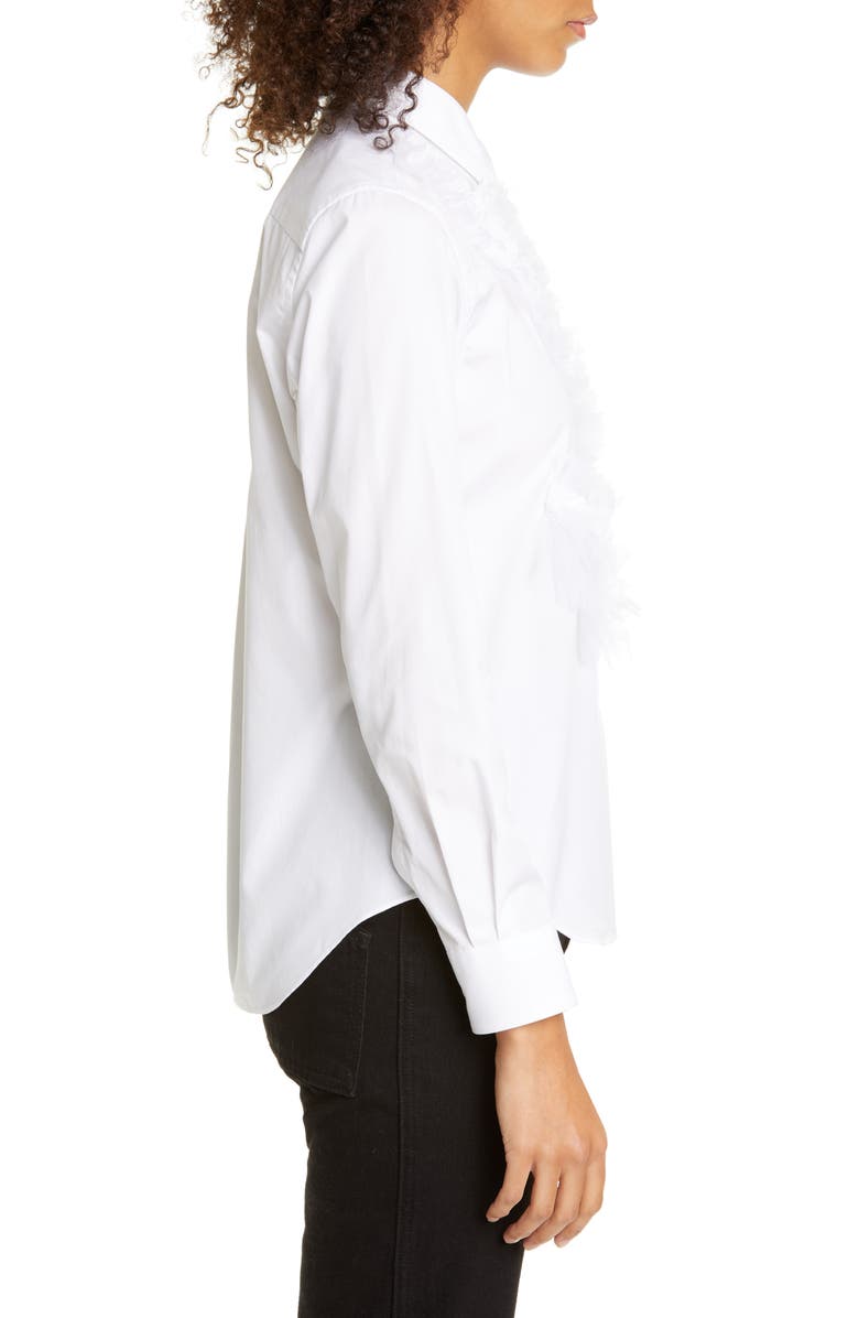 Comme des Garçons Ruffle Cotton Shirt, Alternate, color, 
