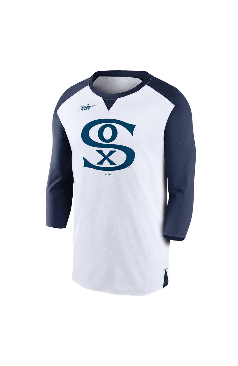 Nike Men's Nike White/Navy Chicago White Sox Rewind 3/4-Sleeve T-Shirt, Alternate, color, White