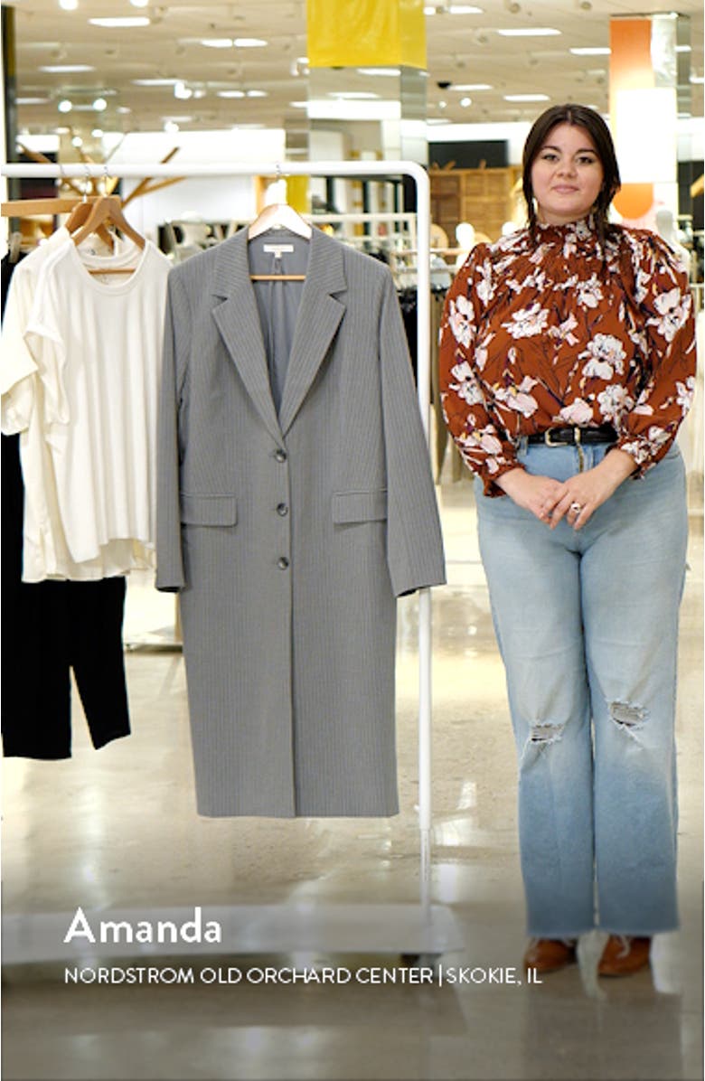 Icon Pinstripe Longline Coat, sales video thumbnail