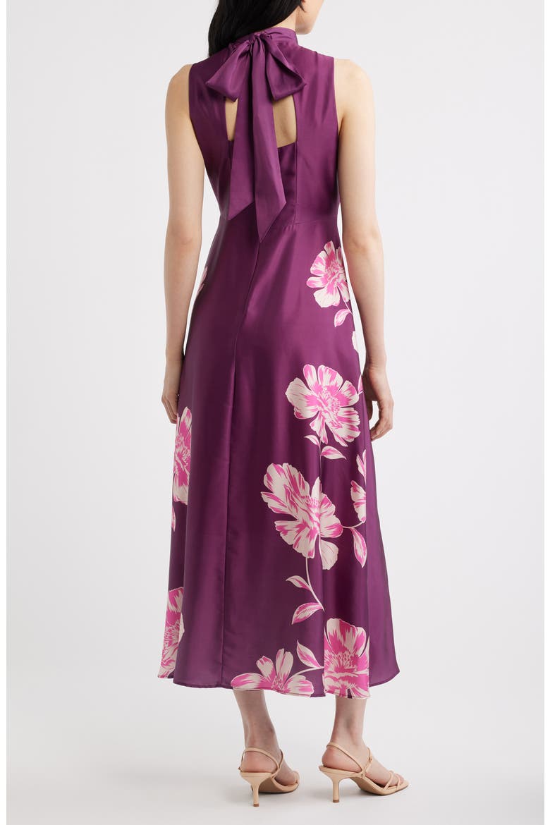 Floral Print Sleeveless Satin Maxi Dress, Alternate, color, PLUMBERRY