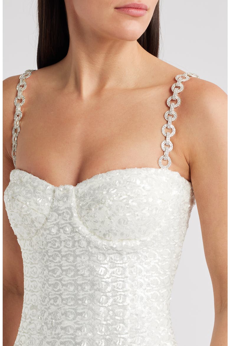 Nina Embellished Body-Con Cocktail Dress, Alternate, color, WHITE