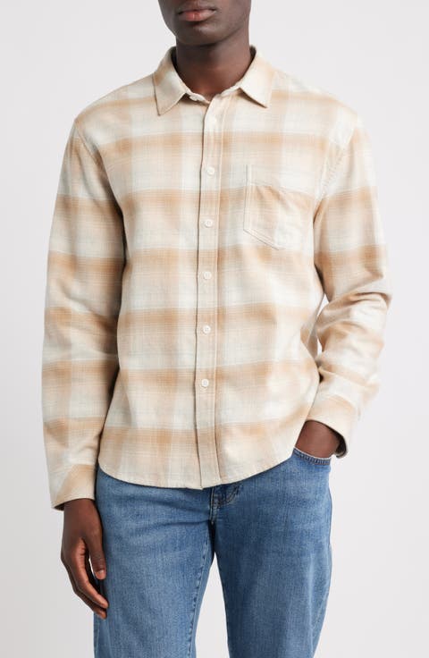 Forrest Plaid Cotton Flannel Button-Up Shirt