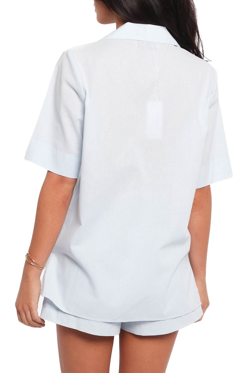 Petal & Pup Aaliyah Cotton & Linen Tie Front Top, Alternate, color, Pale Blue