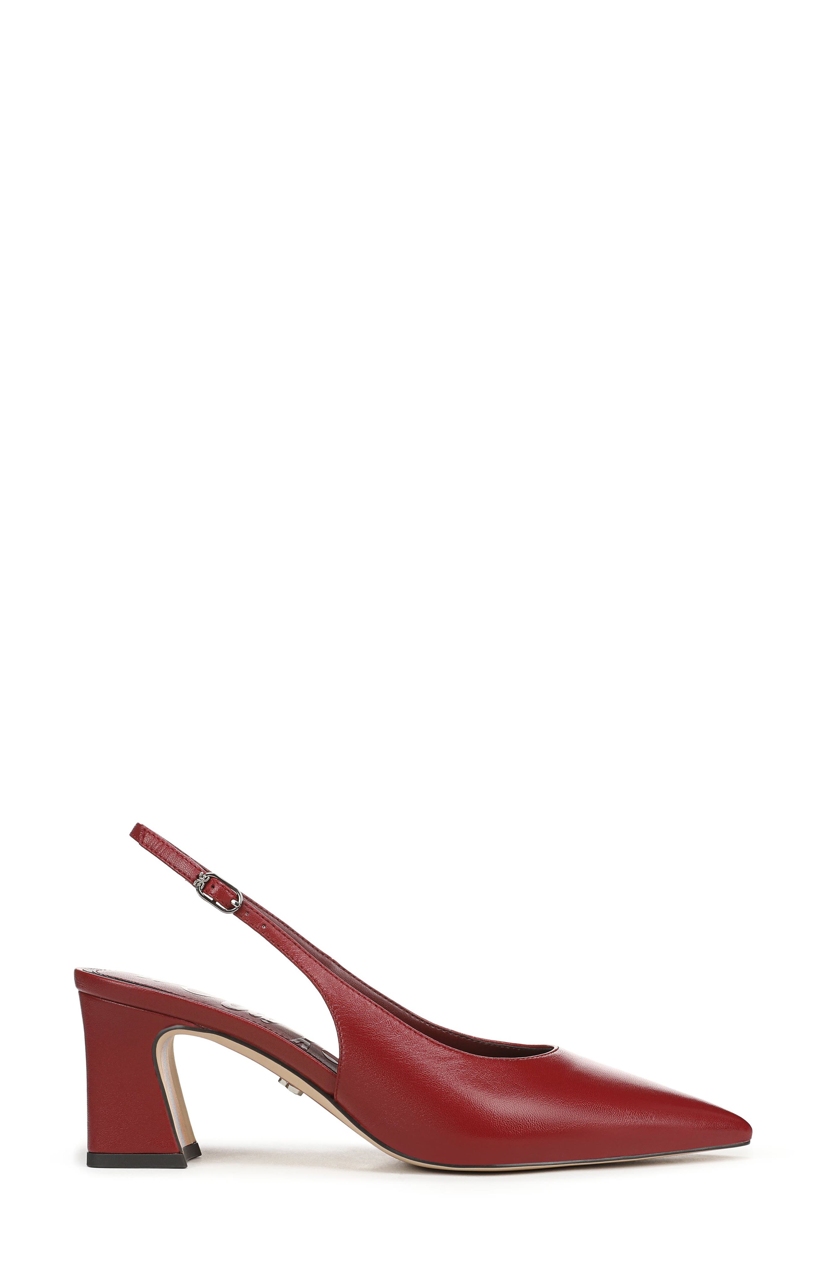 Winfred Pointed Toe Slingback Sandal, Alternate, color, DEEP SCARLET