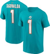 Nike Men's Nike Tua Tagovailoa Aqua Miami Dolphins Player Name & Number T-Shirt