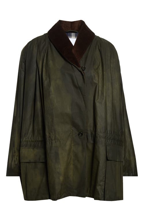 Julie Kegels Mies Shawl Collar Cotton Coat In Green
