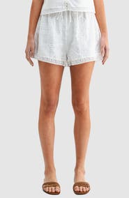 Lush Lace Hemline Embroidered Shorts