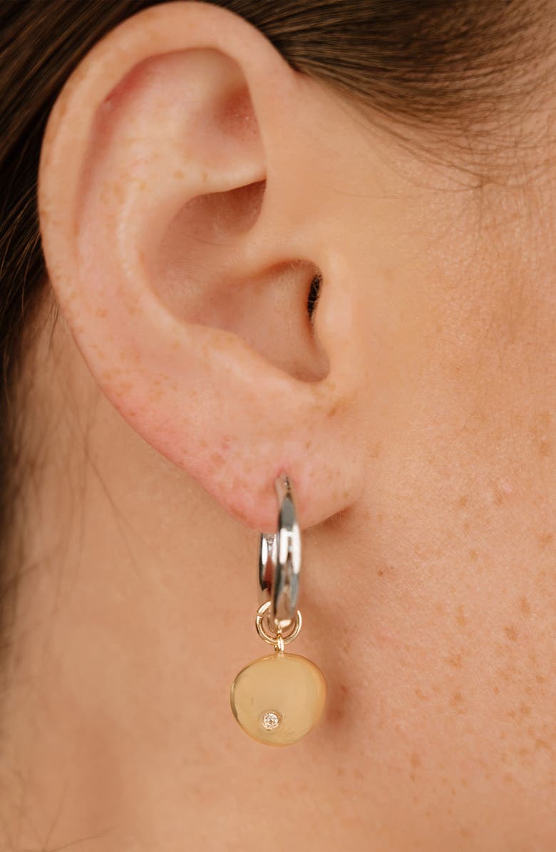 Ettika Polished Pebbles Drop Hoop Earrings, Alternate, color, Gold/ Silver