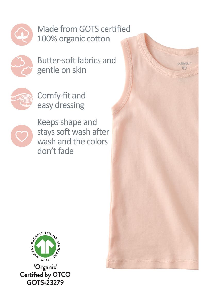Malone Organic Cotton Assorted 5-Pack Muscle Tanks, Alternate, color, SORBET