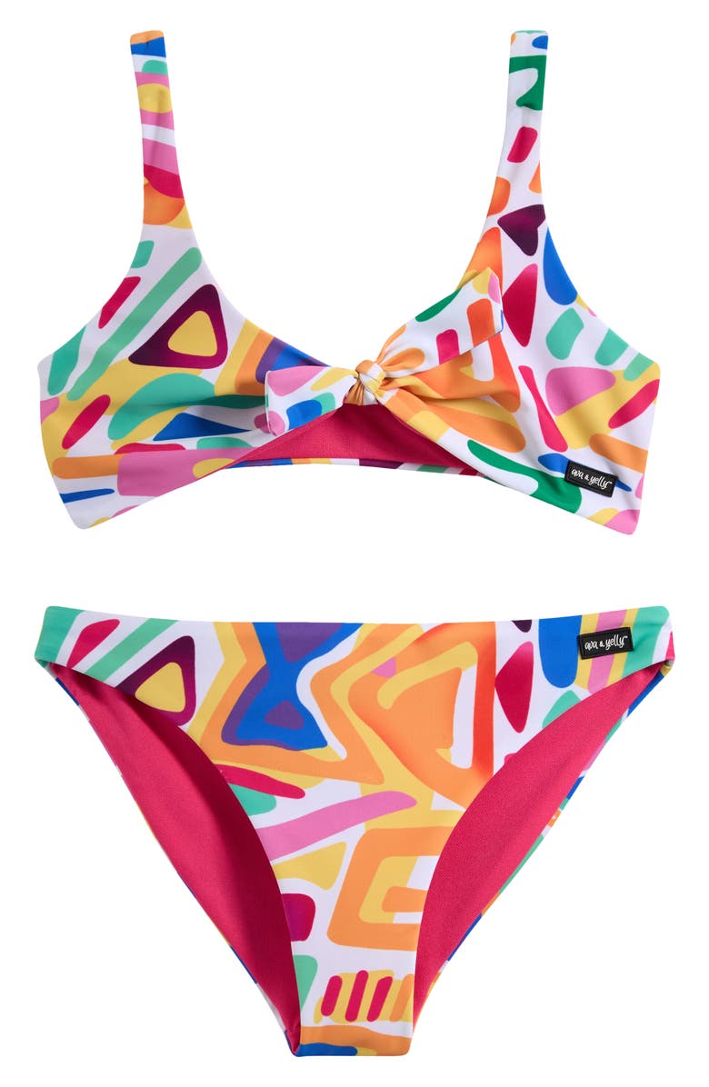 Ava & Yelly Kids' Geo Knot Two-Piece Swimsuit, Main, color, 