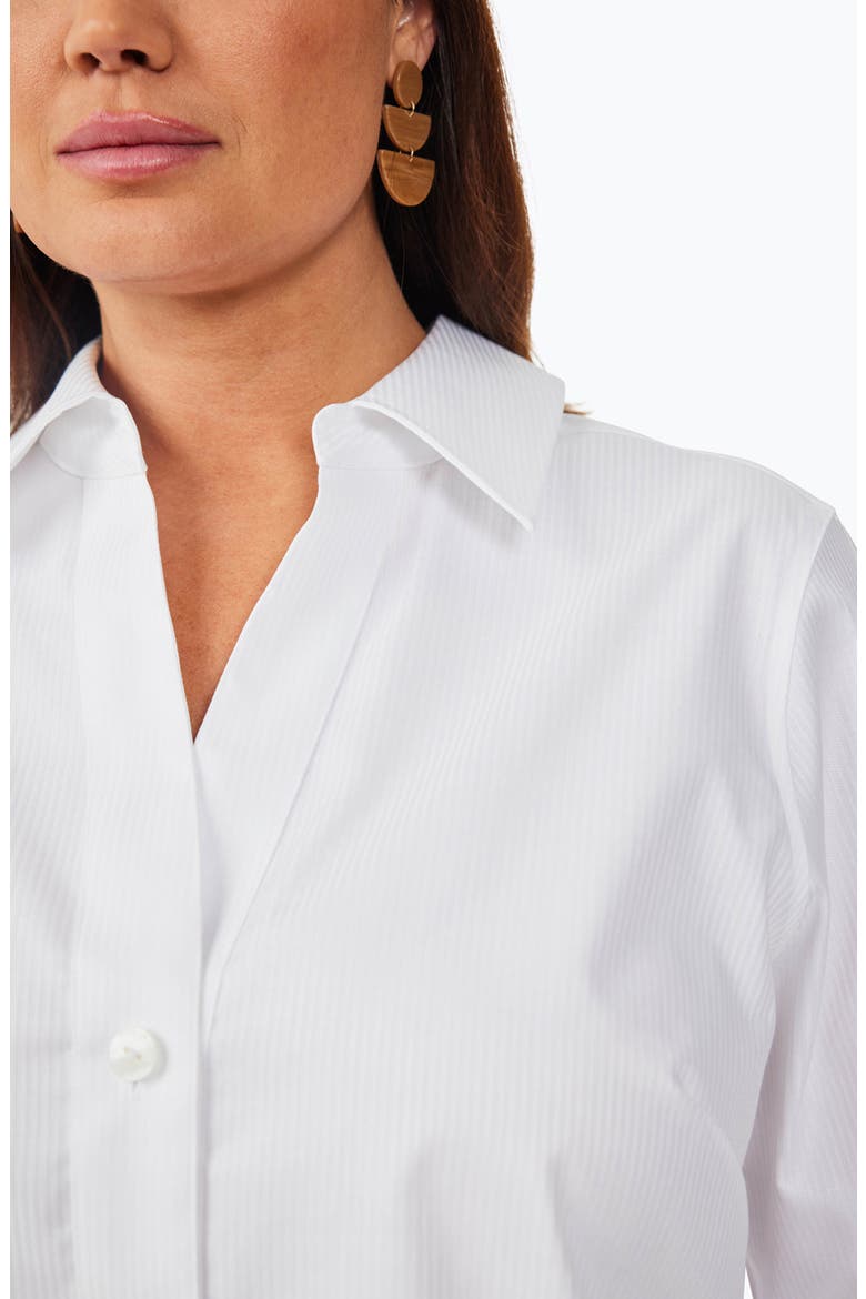 Paityn Stripe Non-Iron Cotton Shirt, Alternate, color, WHITE