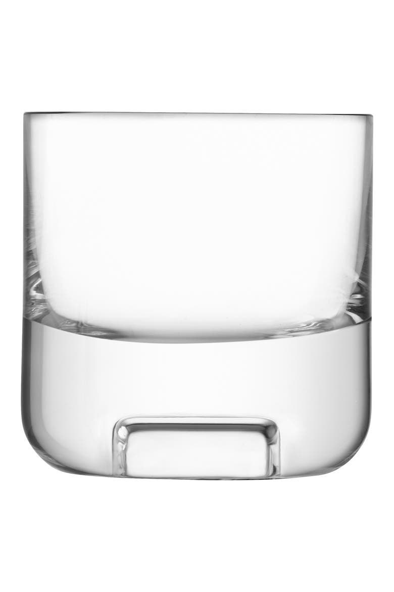 Cask Whiskey Decanter & Set of 2 Glass Tumblers, Alternate, color, CLEAR