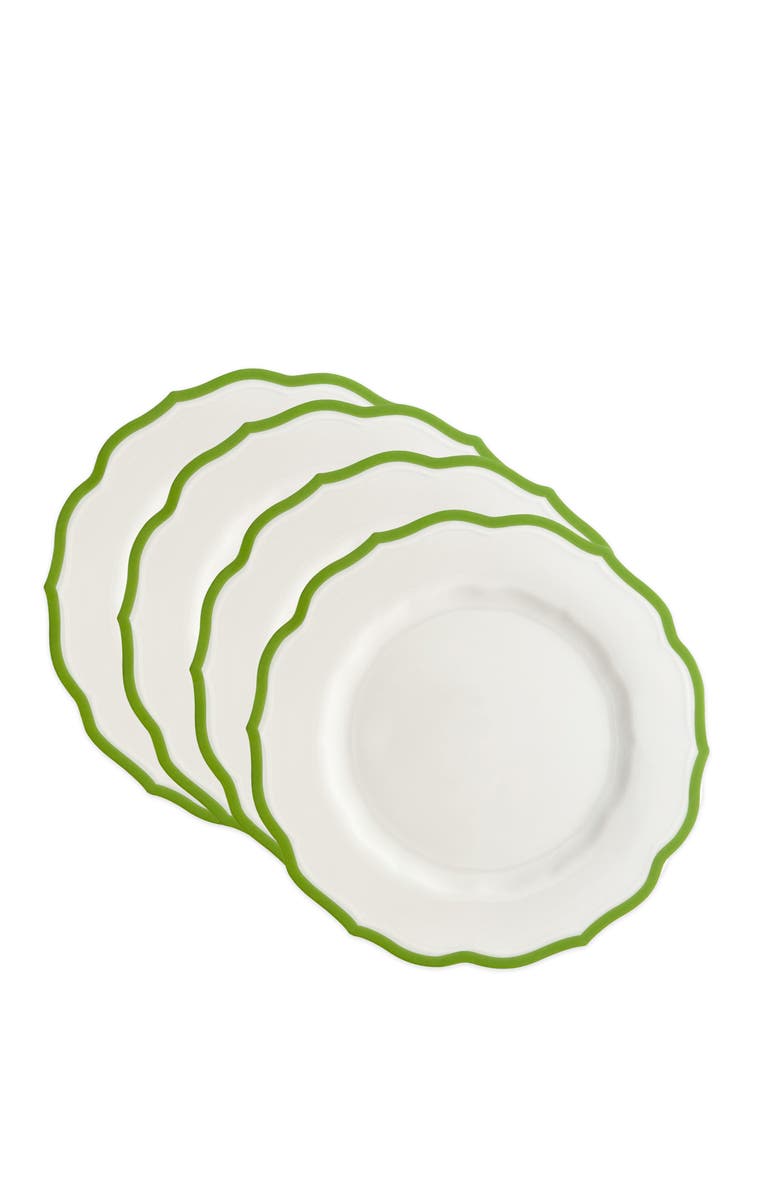 Caskata Stella Verde Scalloped Salad Plate - Porcelain - Set 4, Alternate, color, Green