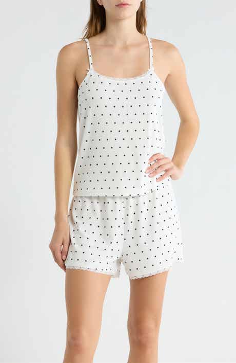 Print Pointelle Knit Short Pajamas