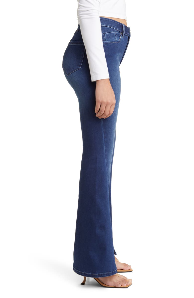 1822 Denim High Waist Slit Hem Flare Jeans, Alternate, color, 